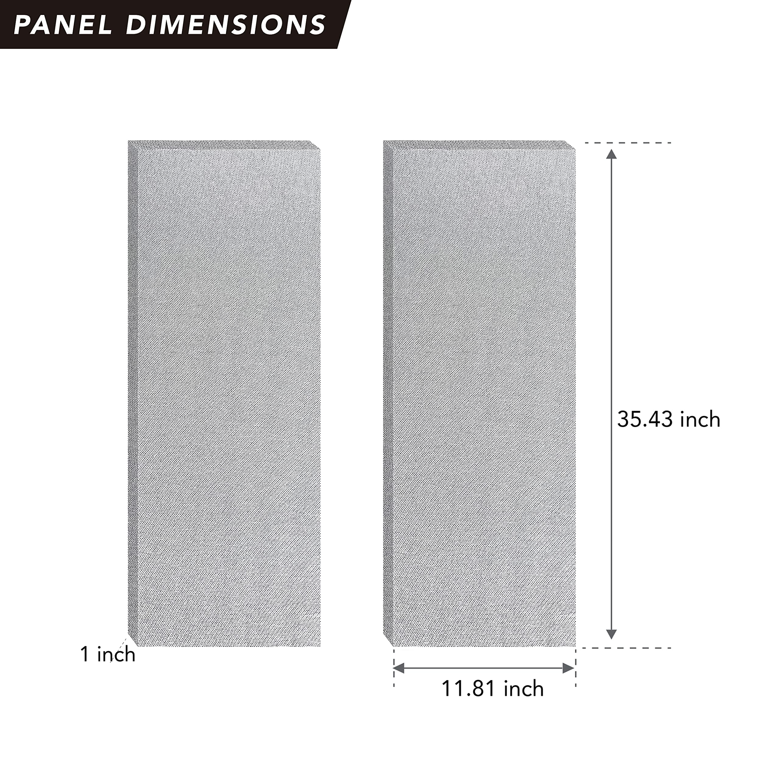 Olanglab Acoustic Panels, 2 Pack 24''x12'' Fabric Wrapped Panel Acoustical Soundproof Wall Panels Sound Absorbing,Decorative Fab